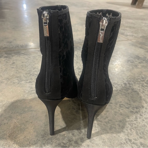 Jewel Badgley Mischka- SZ 7.5 Cheetah Print Black Sheer Booties - Picture 4 of 9